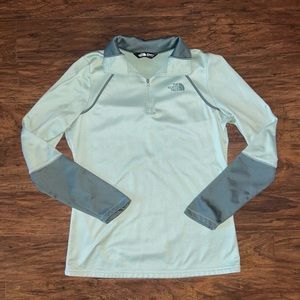 The North Face sage green fleece lined 1/4 zip